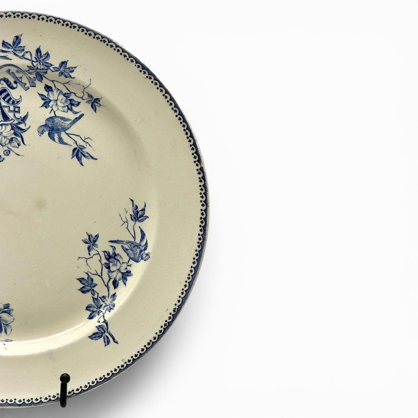 Antique Creil et Montereau blue and white serving plate
