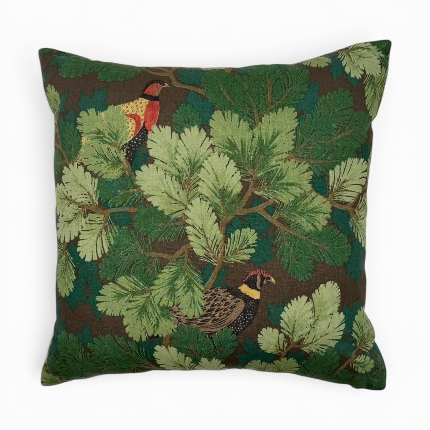 Pillow made with Schumacher “Covey Hedge” fabric