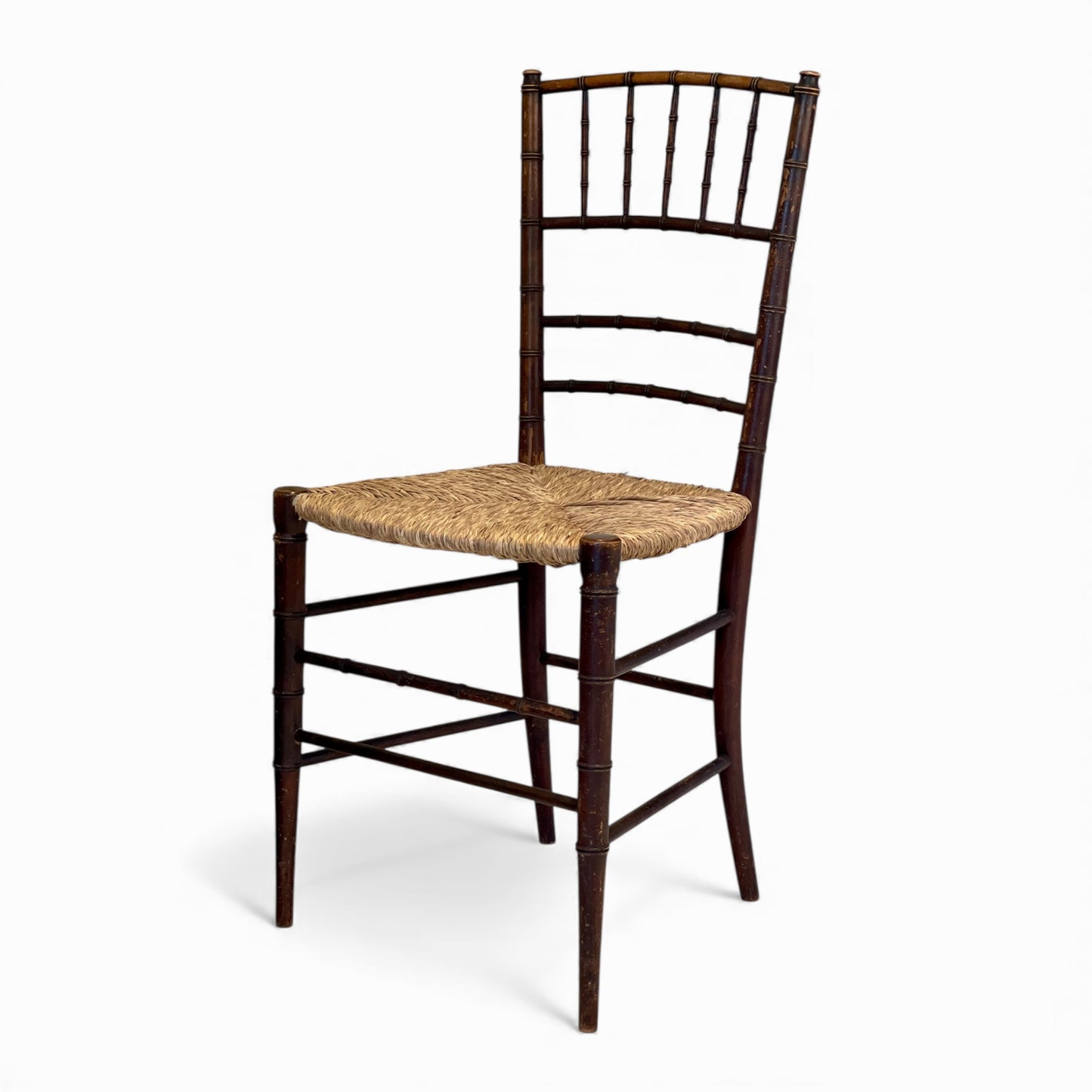 Antique English faux bamboo side chair