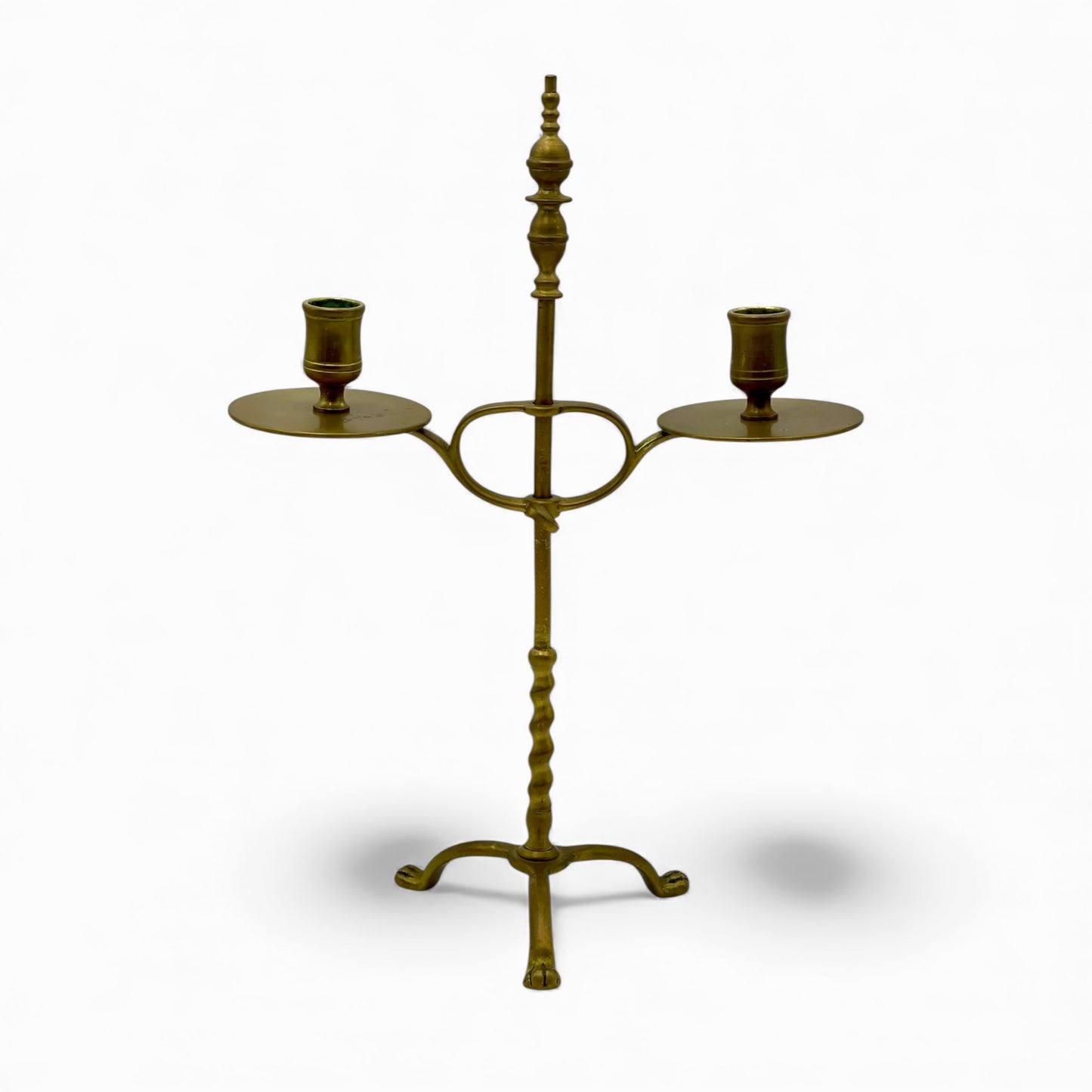 Vintage English adjustable brass candelabra