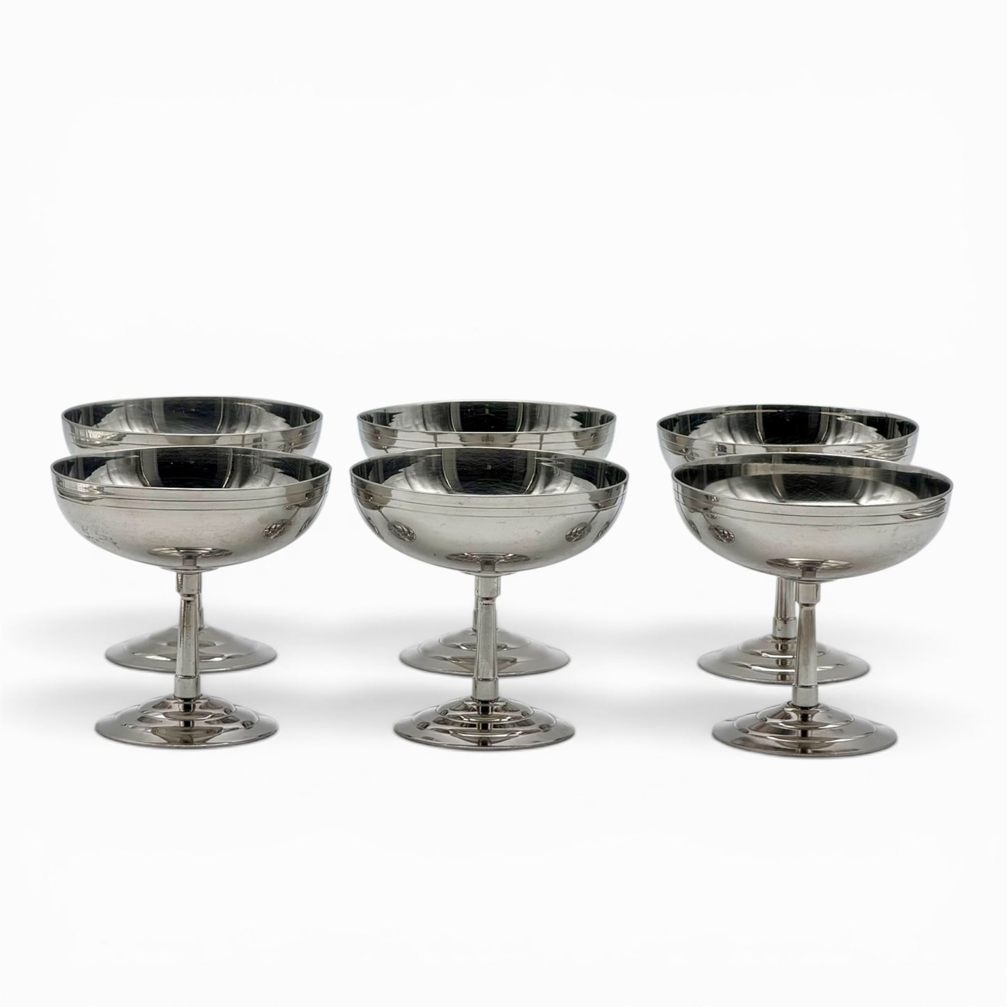 Set of 6 vintage Letang Remy dessert coupe