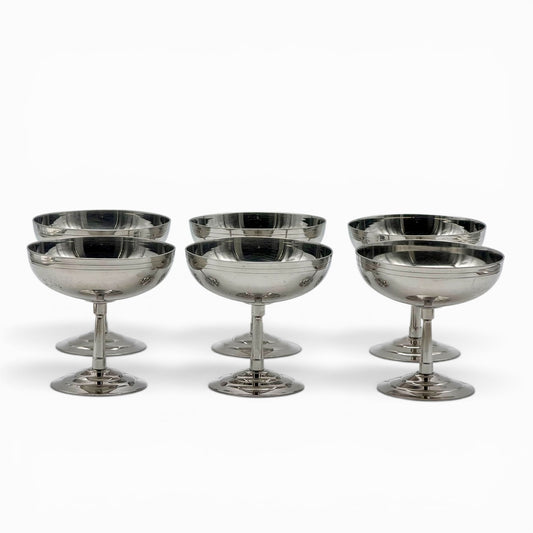 Set of 6 vintage Letang Remy dessert coupe