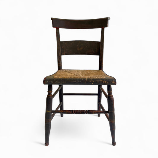 Antique Hitchcock style chair with rush seat