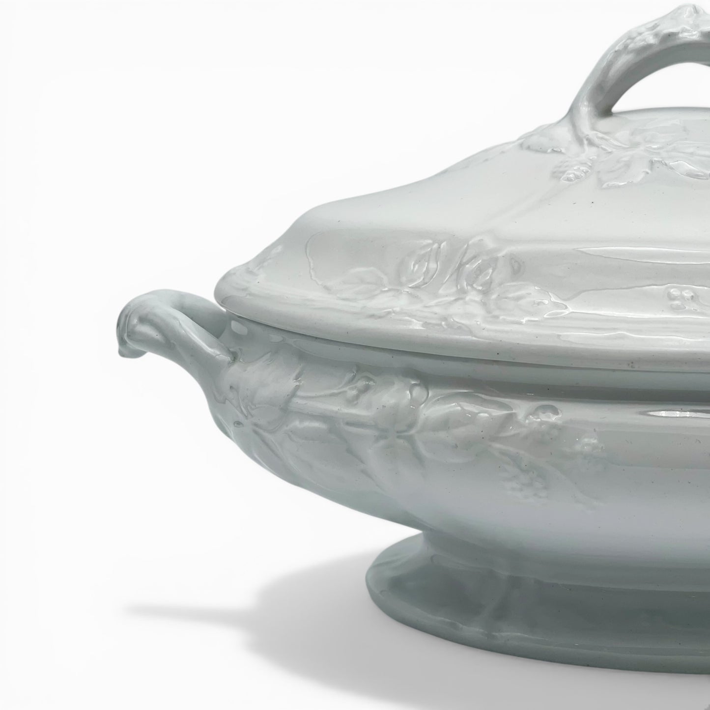 Antique white ironstone tureen