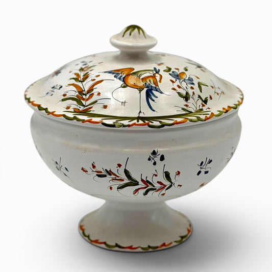 Antique Moustier faience lidded tureen