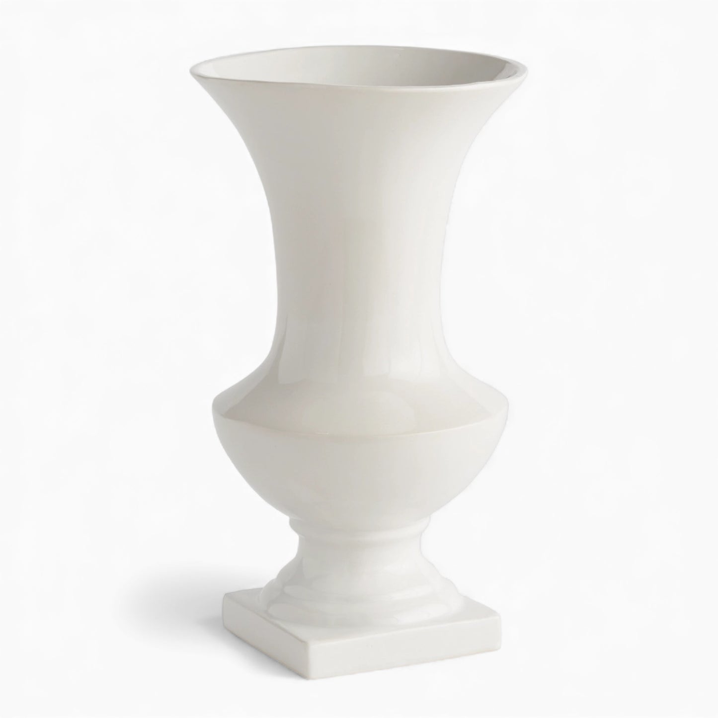 Footed large white vase