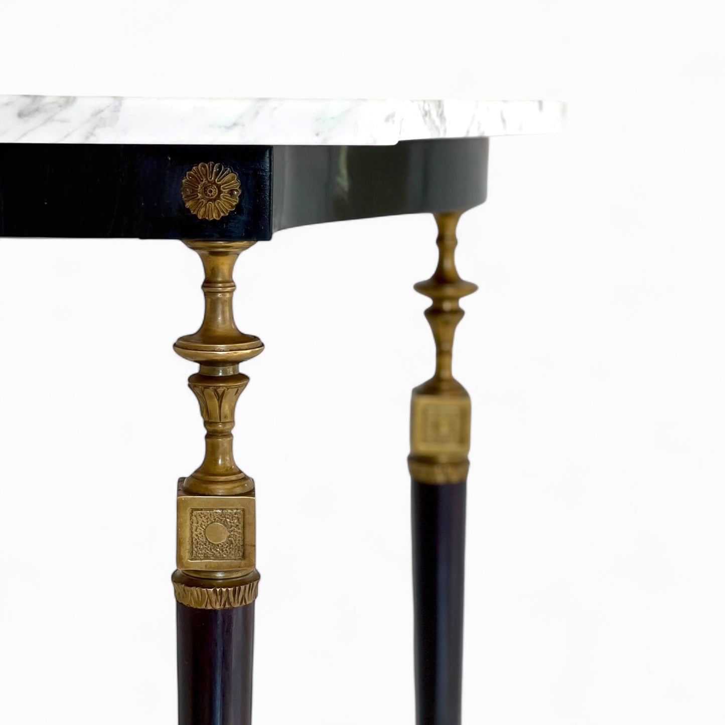 Vintage Italian console table with white Carrara marble top