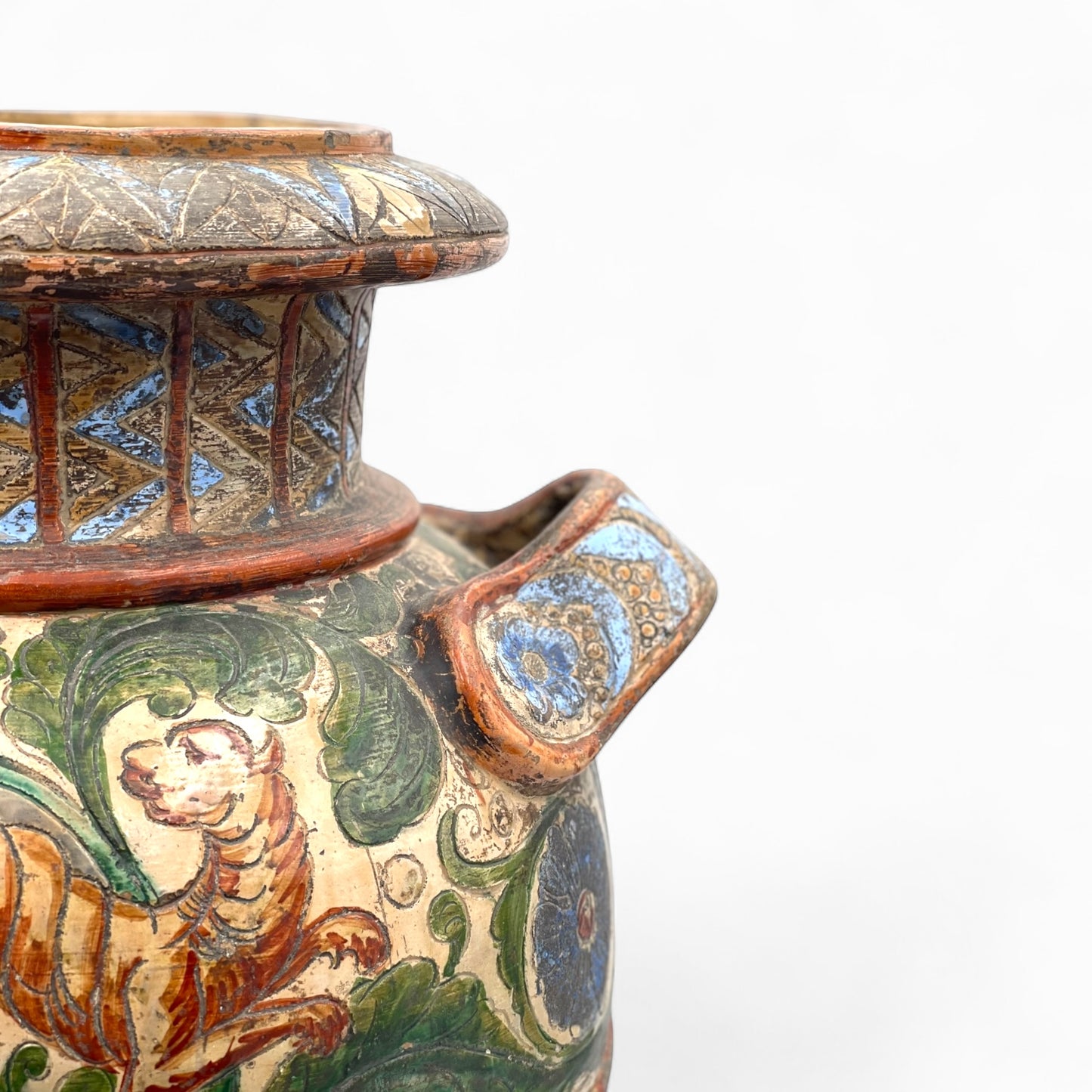 Large Sicilian Majolica terracotta vase