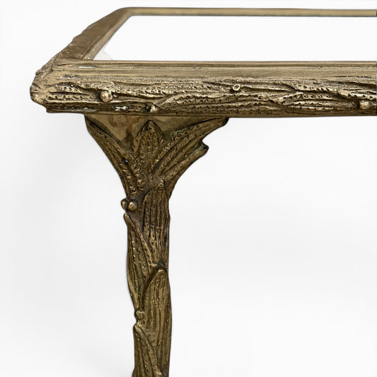 Vintage French gilt iron and mirrored cocktail table