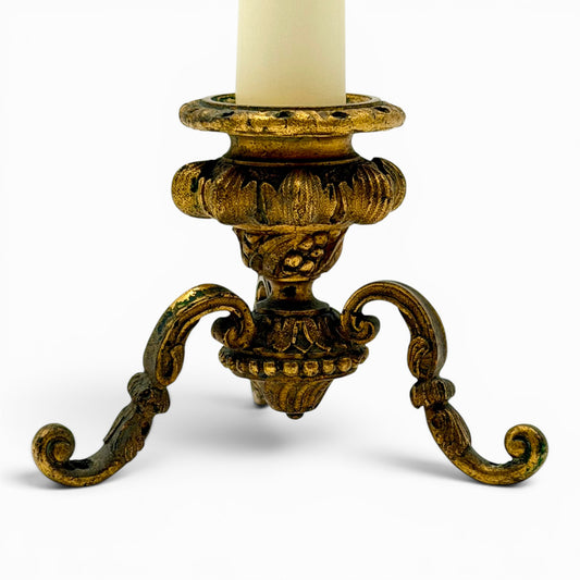 Rare antique brass 3 legs brass candlestick