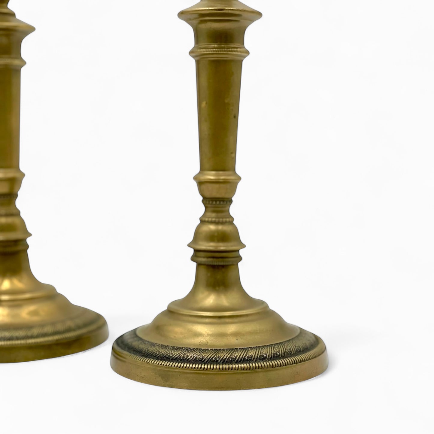 Pair of mid century brass candlesticks