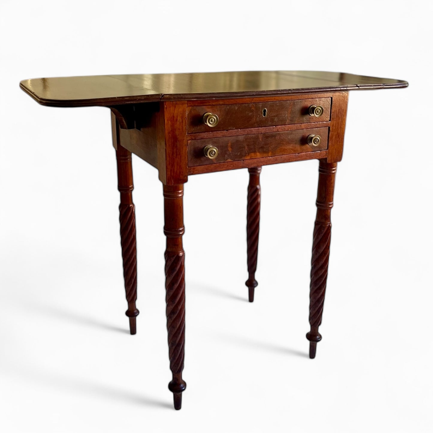 Antique Sheraton style Pembroke table with Barley twisted legs