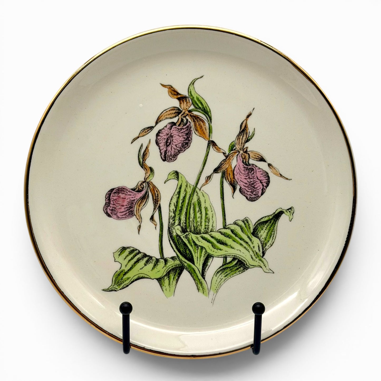 Vintage Delano Studios hand painted floral plates
