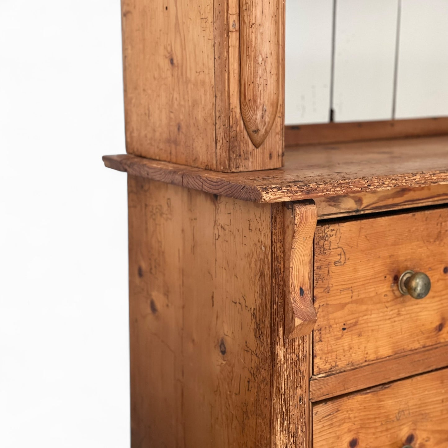 Antique English pine hutch