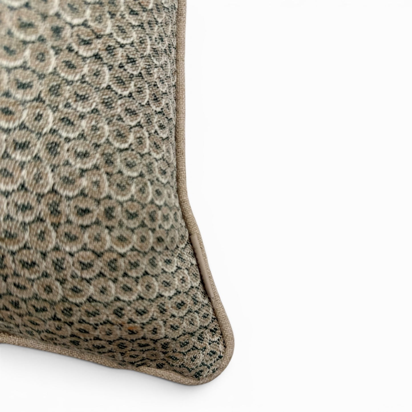 Pillow made with Ian Mankin English fabric