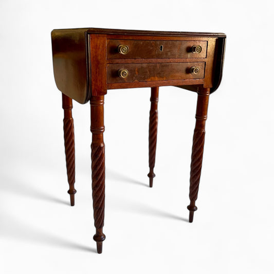 Antique Sheraton style Pembroke table with Barley twisted legs