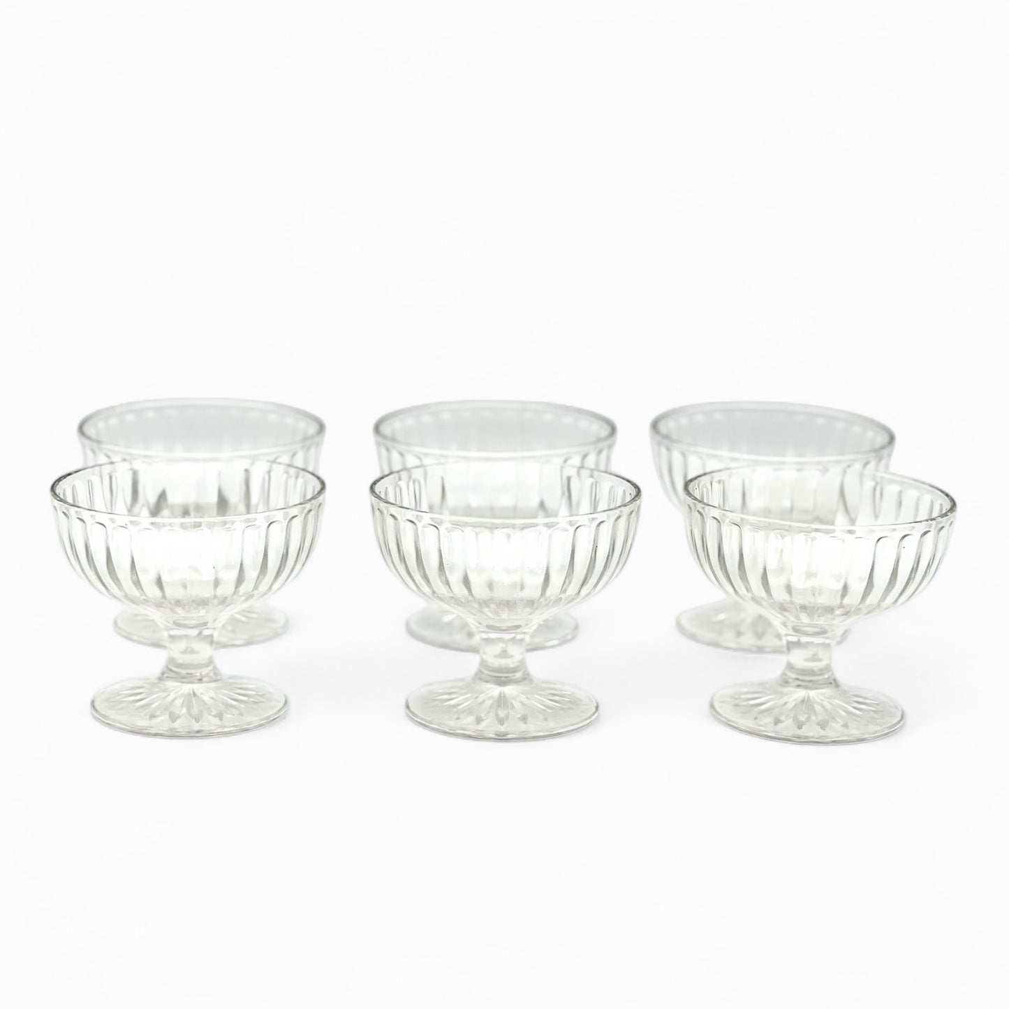 1940/1950 Hazel-Atlas “Ribbon” pattern sherbet dish set