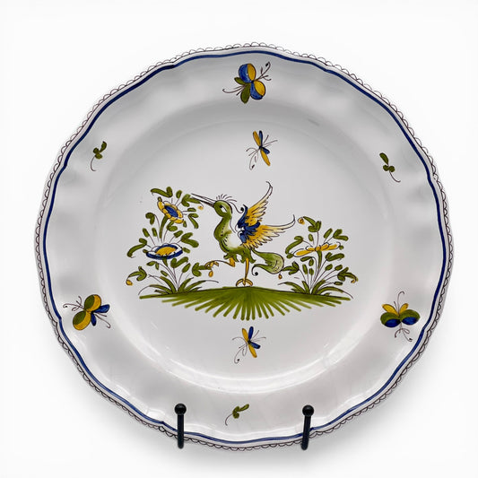 Hand-painted French faience decorative plate