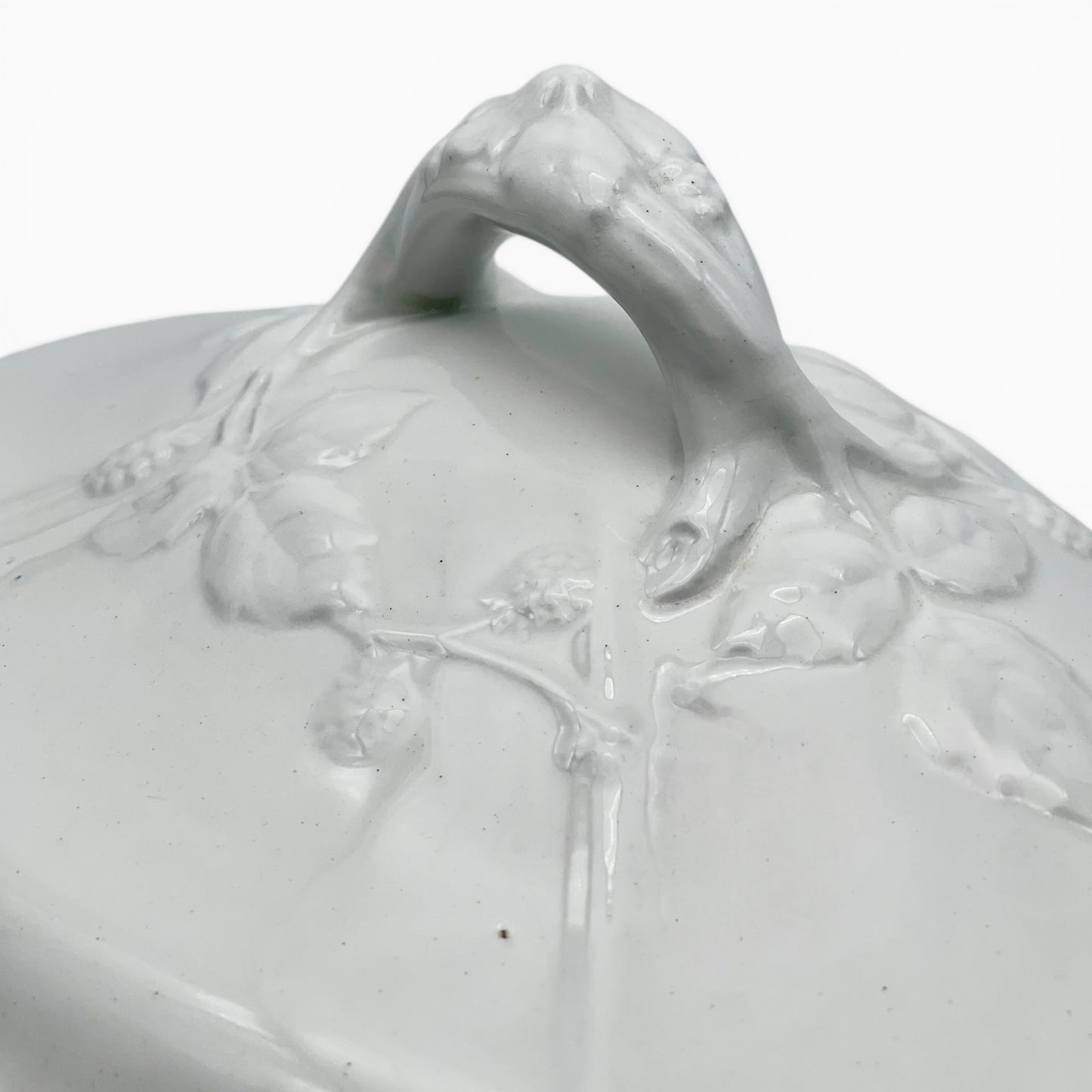 Antique white ironstone tureen
