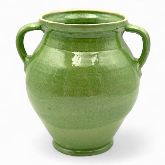 Handmade light green glazed terracotta jug/urn