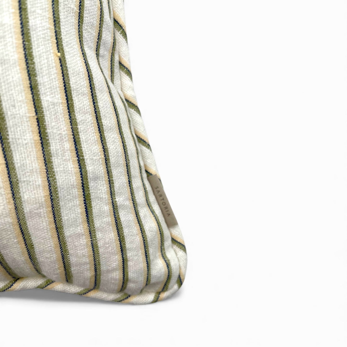 Pillow made with vintage Italian striped linen