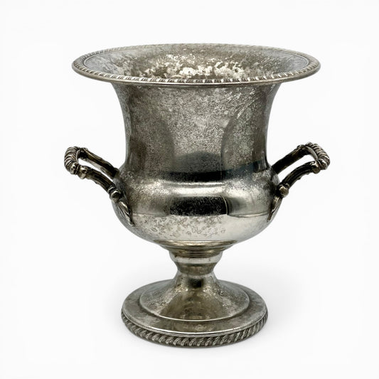 Vintage silver-plated champagne bucket with ornate handles