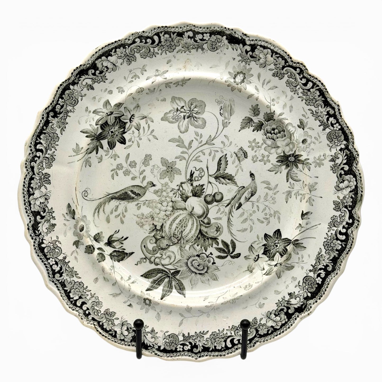 Set of three antique English transferware decorative plates