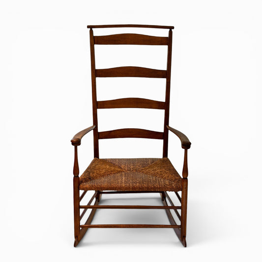 Antique Shaker Maple #6 rocking chair with rush seat