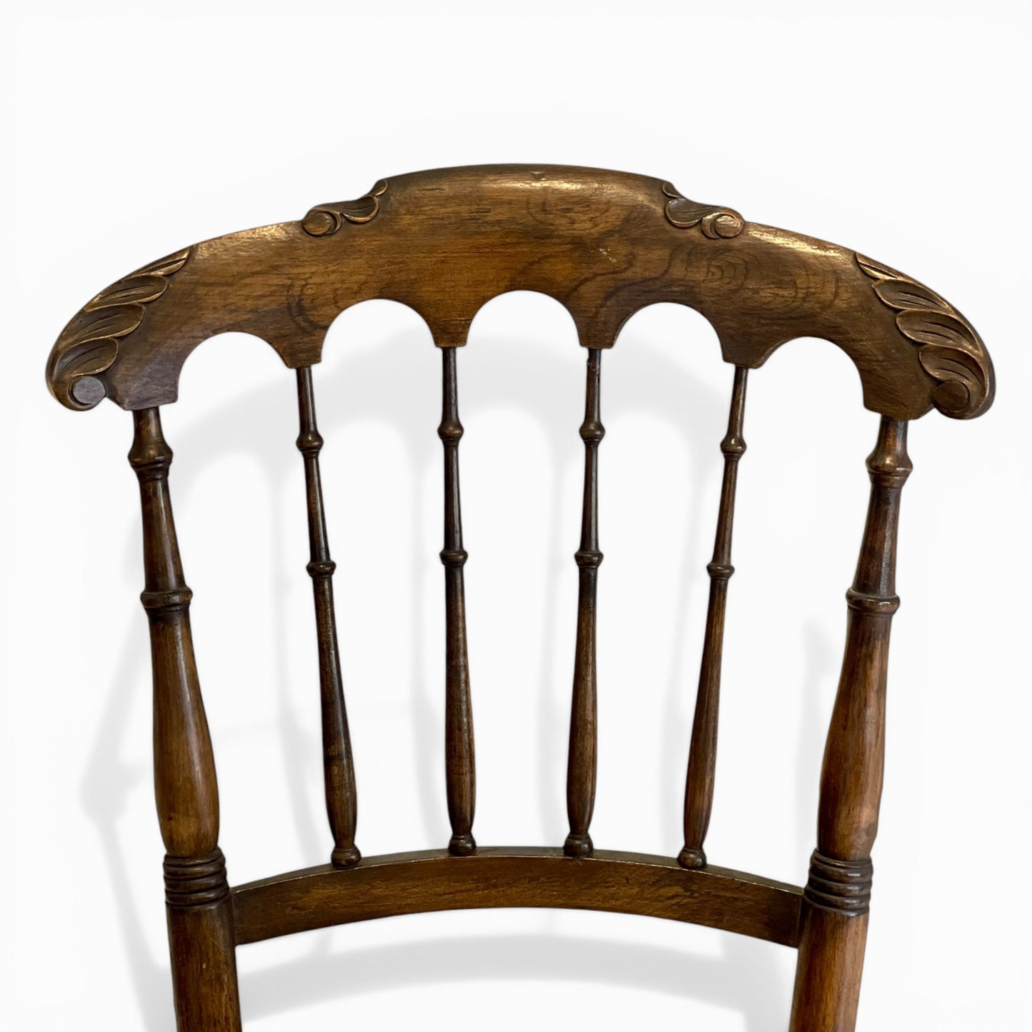 Antique Victorian spindle-back chair with rush seat