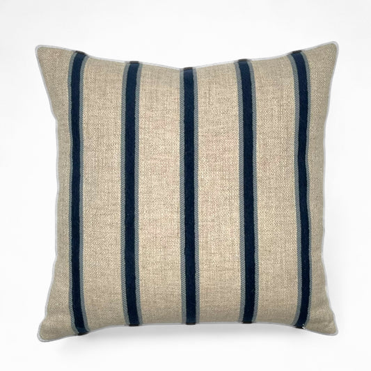 Pillow with velvet stripes