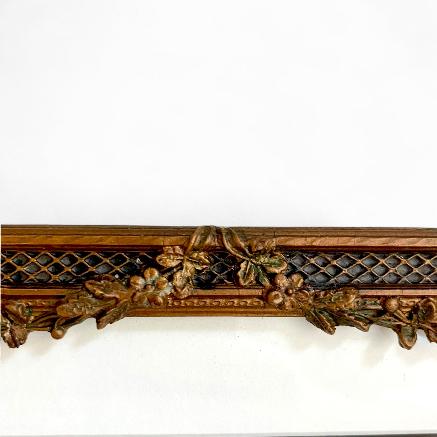 Vintage hand cut silhouette in Antique wood hand carved frame