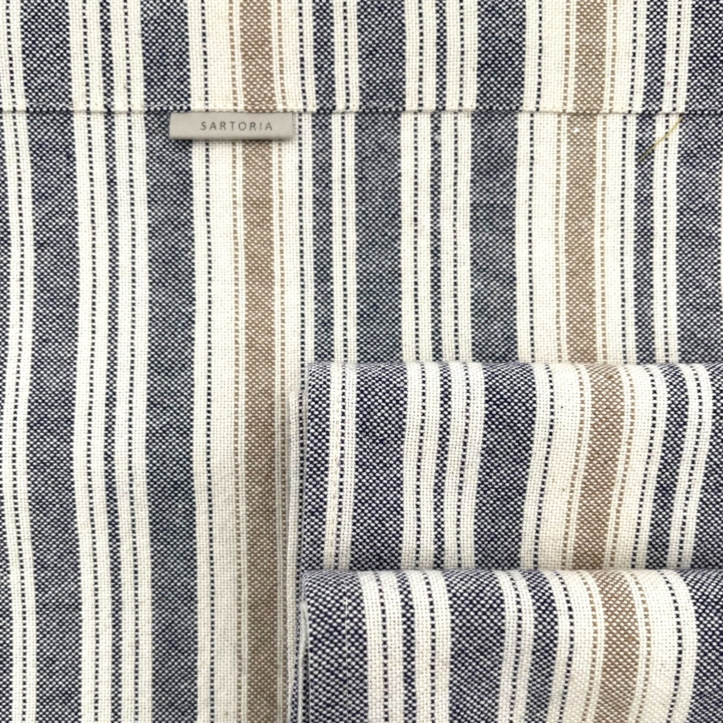 Set of four blue stripped Italian fabric dinner napkins