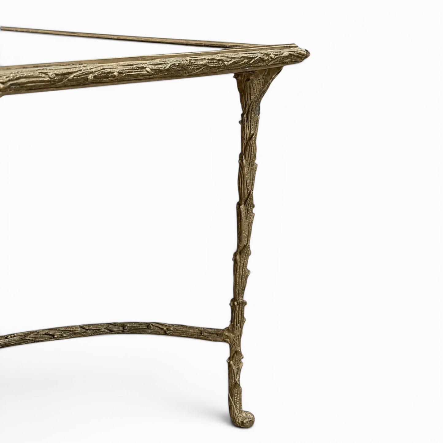 Vintage French gilt iron and mirrored cocktail table