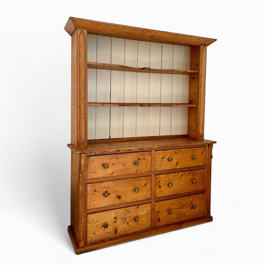 Antique English pine hutch