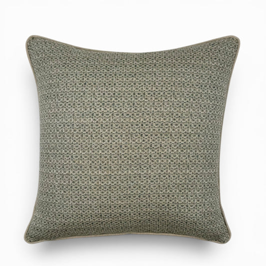 Pillow made with Ian Mankin English fabric