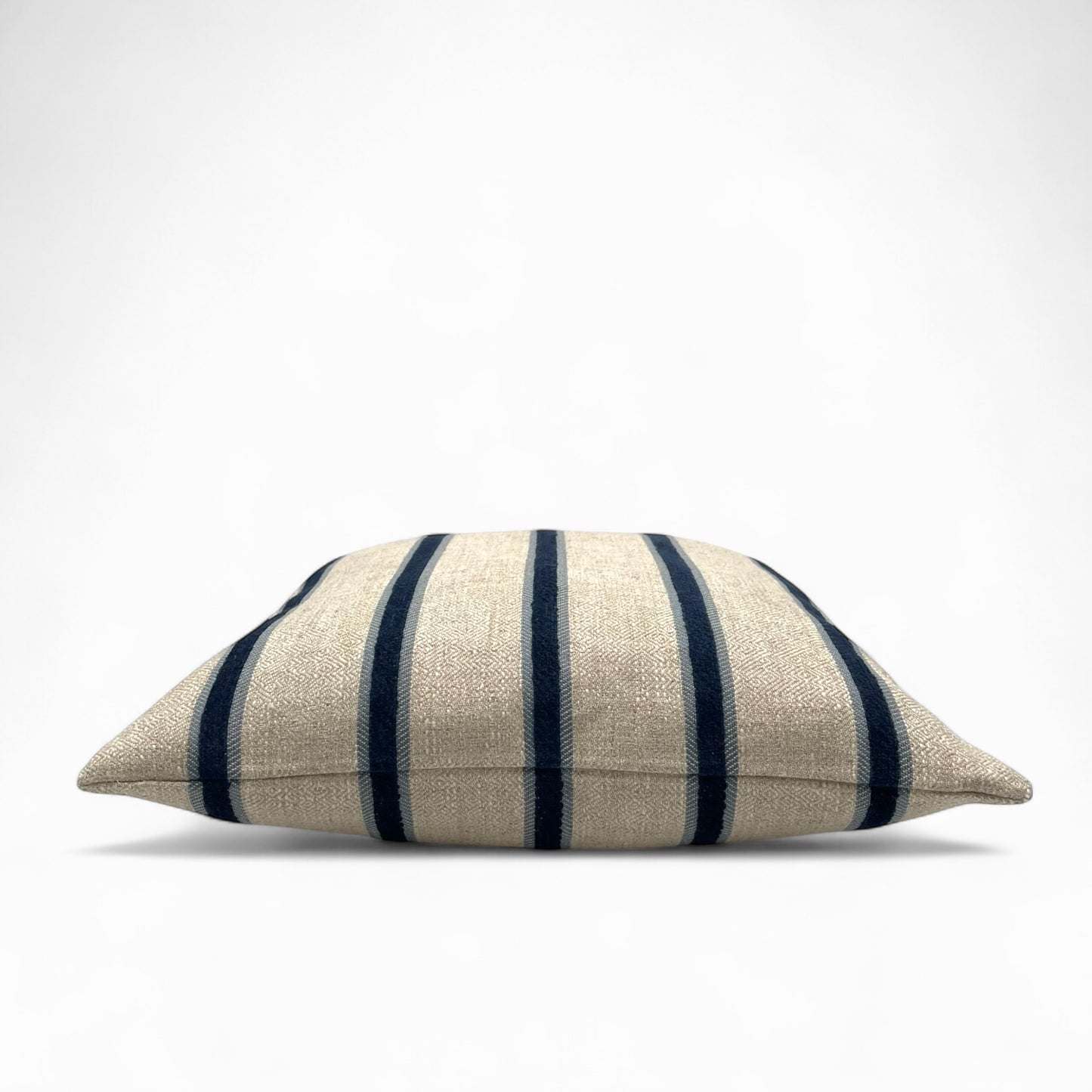 Pillow with velvet stripes
