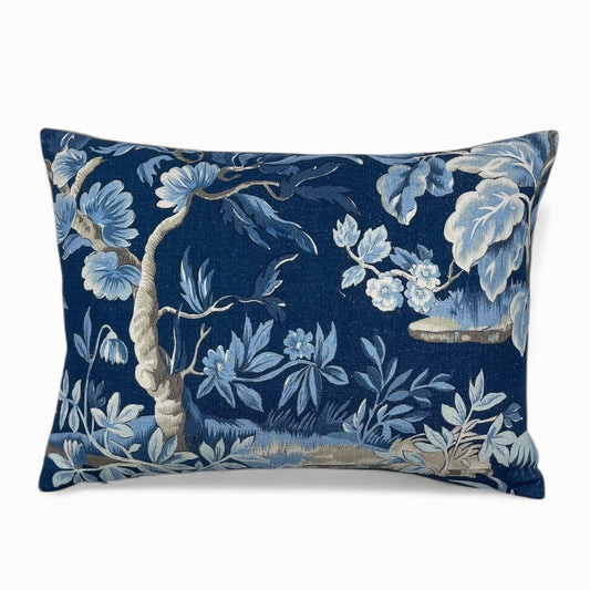 Pillow made with blue Anna French fabric