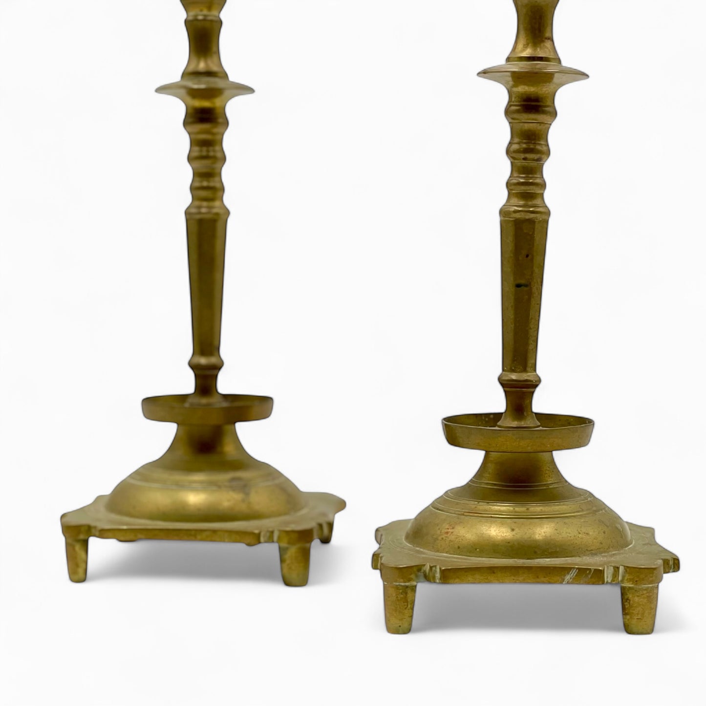 Pair of antique brass candlesticks