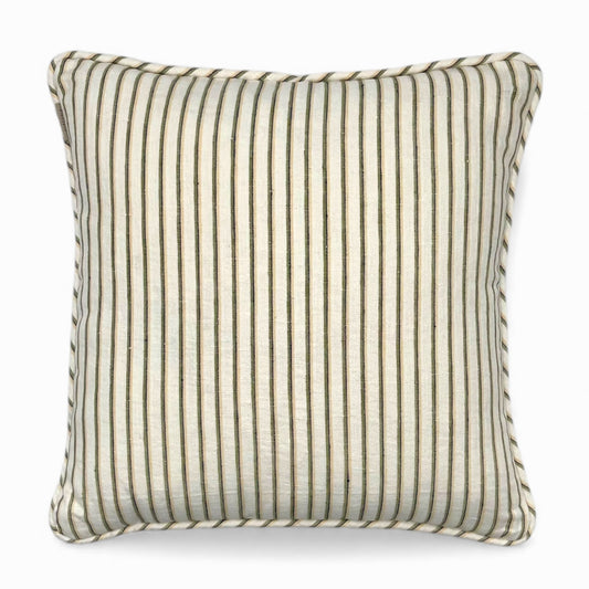 Pillow made with vintage Italian striped linen