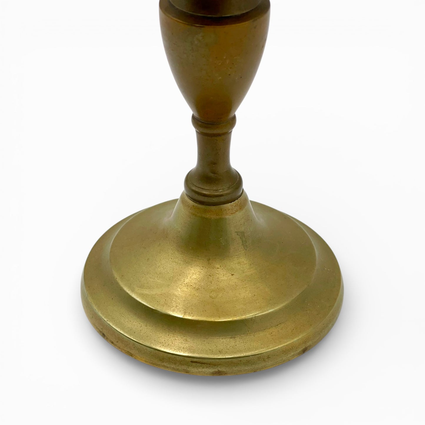 Vintage brass candlestick with turned stem