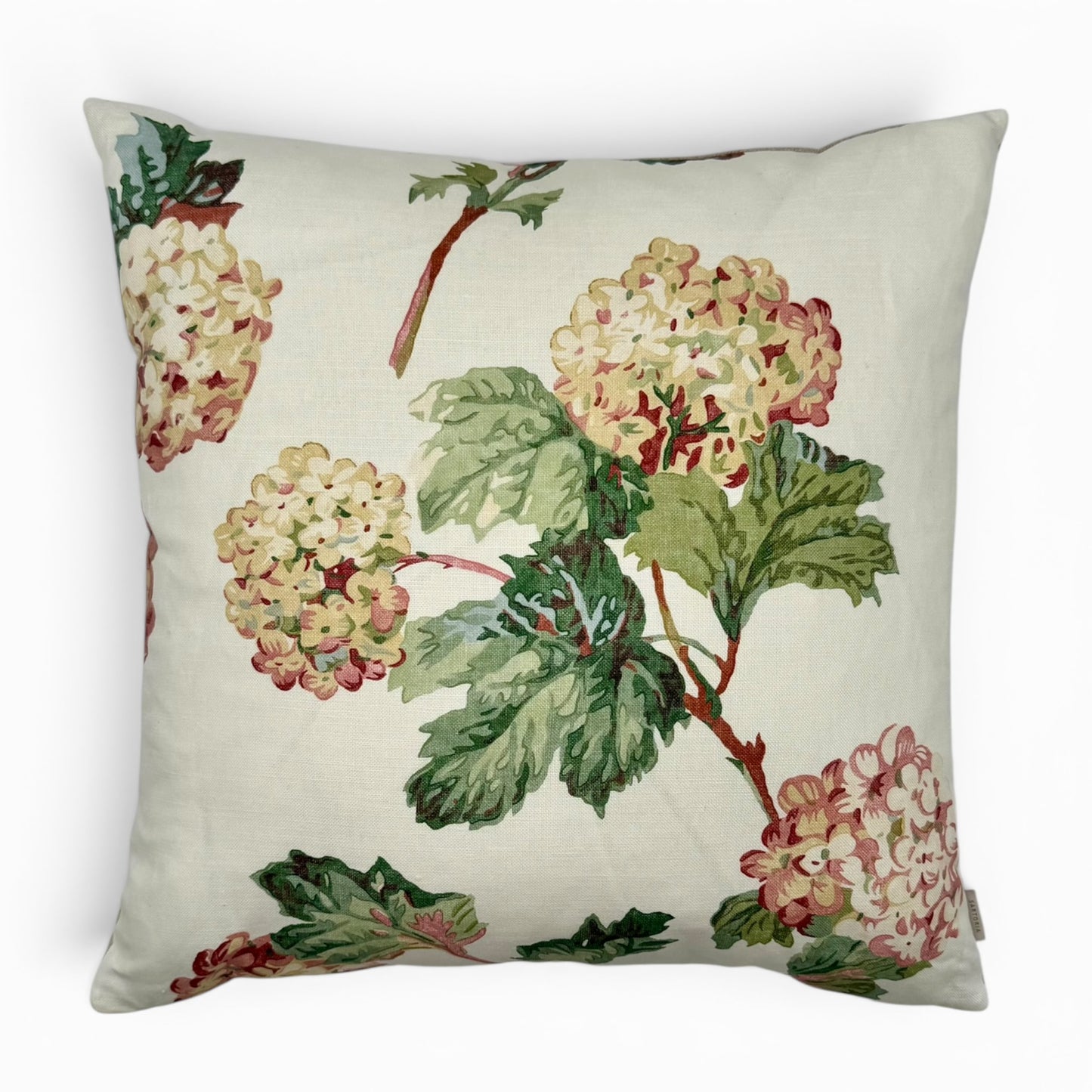 Pillow made with Anna French linen "Sussex Hydrangea"
