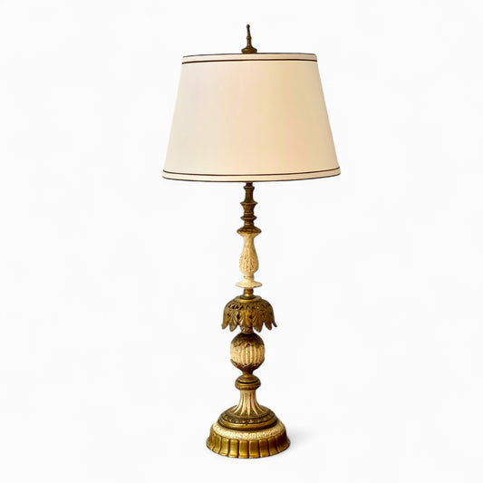 Vintage Leviton brass painted ornate table lamp