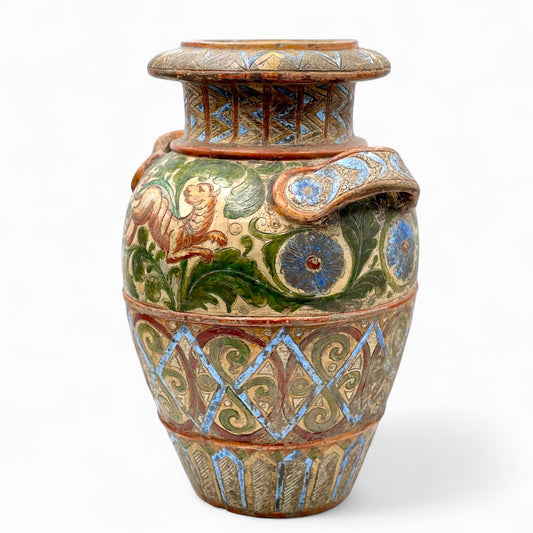Large Sicilian Majolica terracotta vase