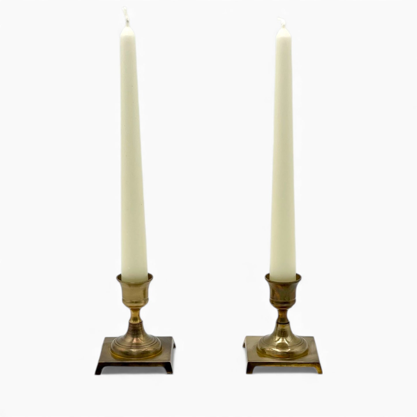 Pair of vintage Japanese brass candlesticks