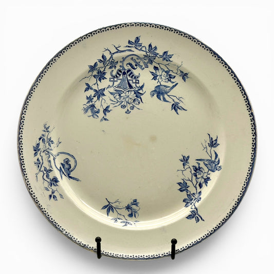 Antique Creil et Montereau blue and white serving plate