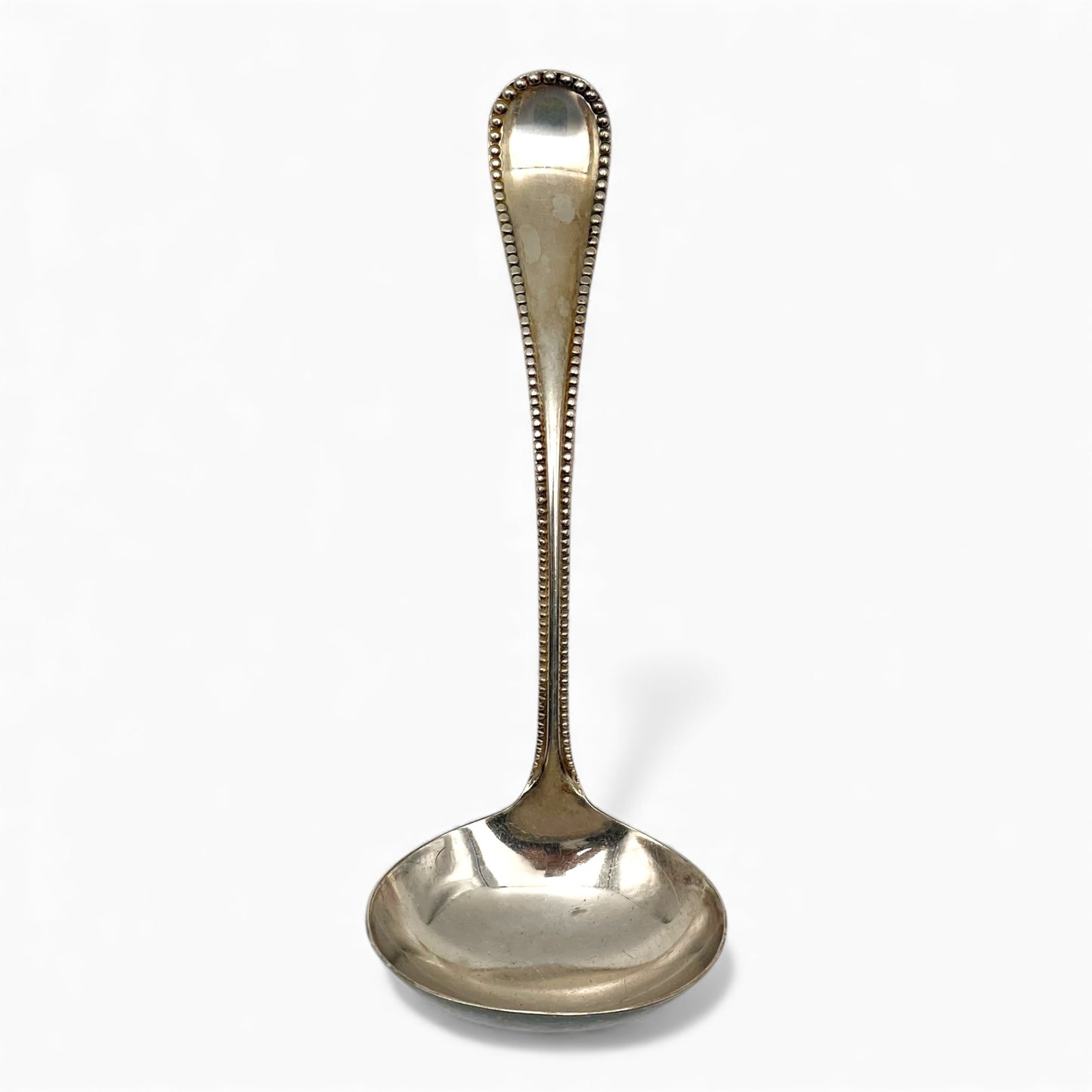 Vintage Nickel Silver Ladle with beaded edge