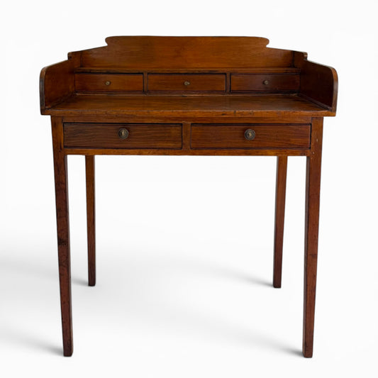 Antique English writing desk with gallery