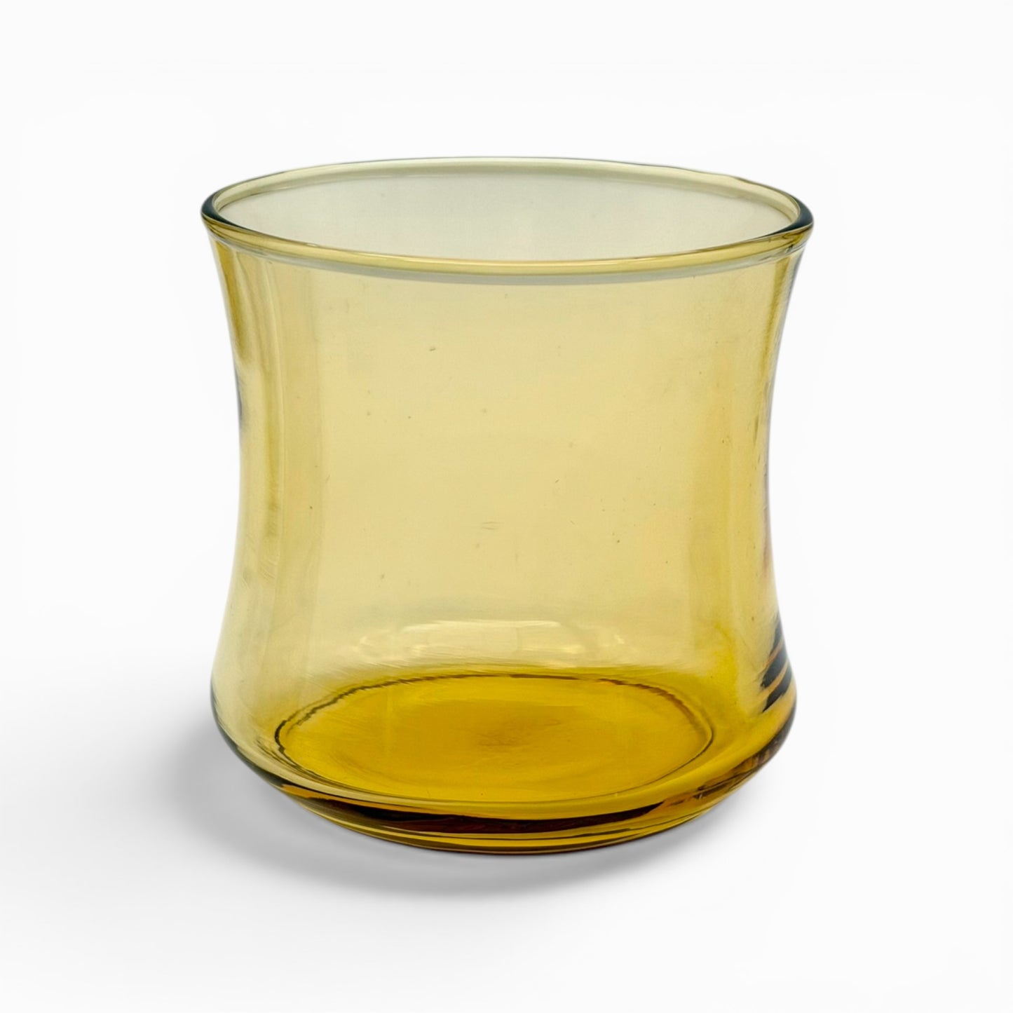 Set of six vintage hand-blown amber tumblers