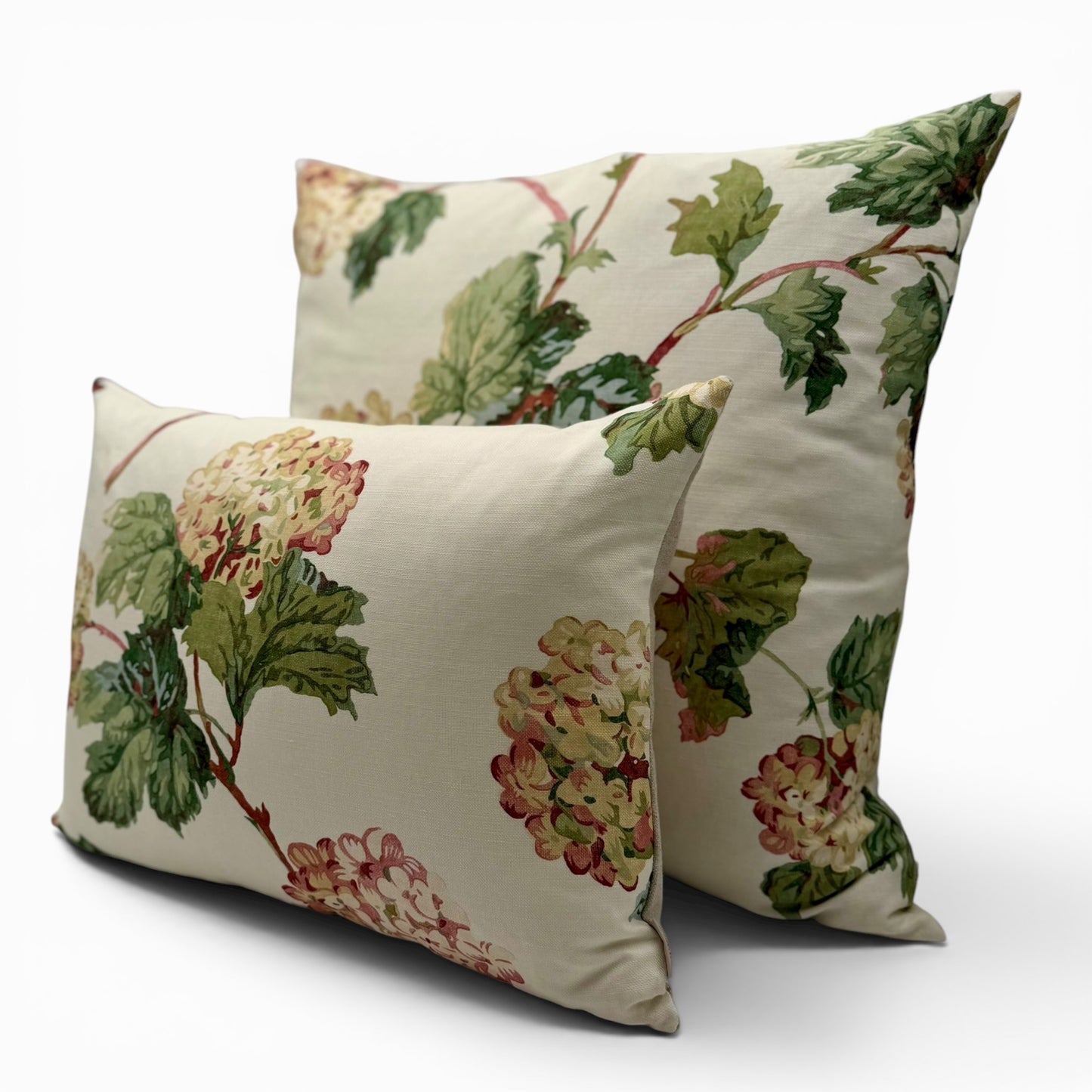 Pillow made with Anna French linen "Sussex Hydrangea"
