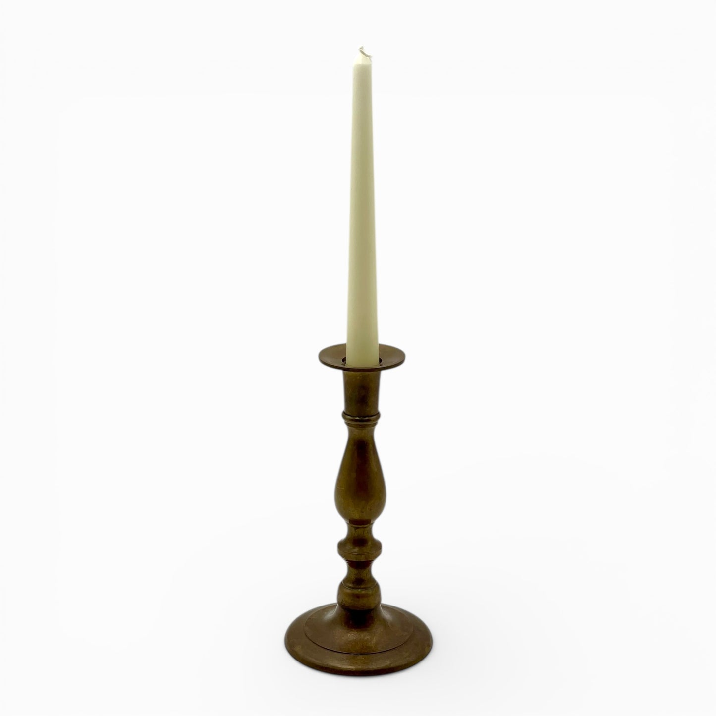 Vintage turned stem brass candlestick